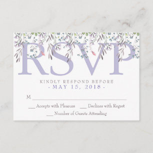 Secret Garden Waterverf Floral Lila RSVP Kaartje