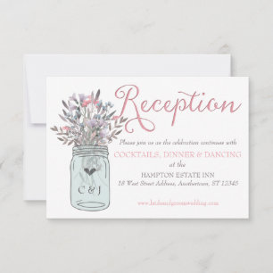 Secret Garden Waterverf Mason Jar Receptie Kaart