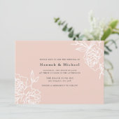 Secret Garden Wedding Invitation | Blush Kaart (Staand voorkant)