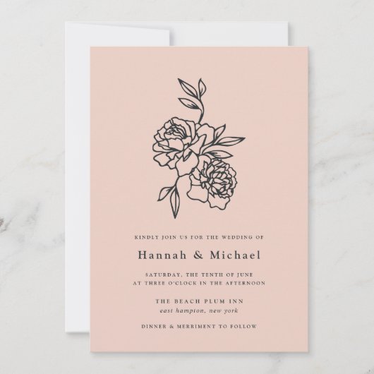Secret Garden Wedding Invitation | Blush Kaart (Voorkant)