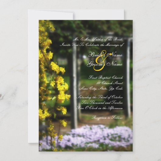 Secret Garden Wedding Invitation Kaart (Voorkant)