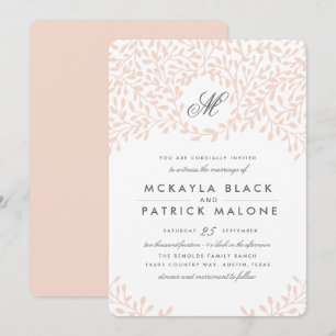 Secret Garden Wedding Invite - Blush Kaart