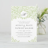 Secret Garden Wedding Invite - Green Kaart (Staand voorkant)