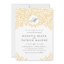 Secret Garden Wedding Invite - Mustard