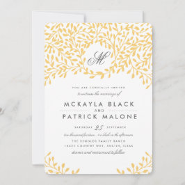 Secret Garden Wedding Invite - Mustard Kaart