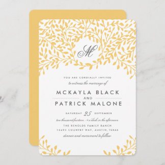 Secret Garden Wedding Invite - Mustard Kaart