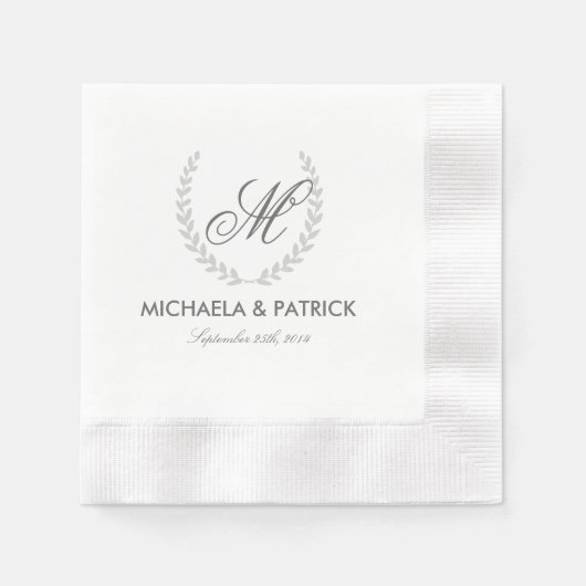 Secret Garden Wedding Monogram Servetten (Voorkant)