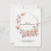 Secret Garden Wedding Romantische Bloemen RSVP Kaartje (Achterkant)