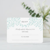 Secret Garden Wedding RSVP - Mint Kaartje (Staand voorkant)