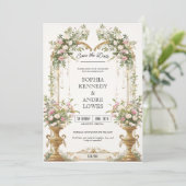 Secret Garden Wedding Save the Date Kaart (Staand voorkant)