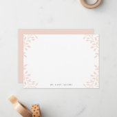 Secret Garden Wedding Stationery - Blush Notitiekaartje (Voorkant / Achterkant in situ)