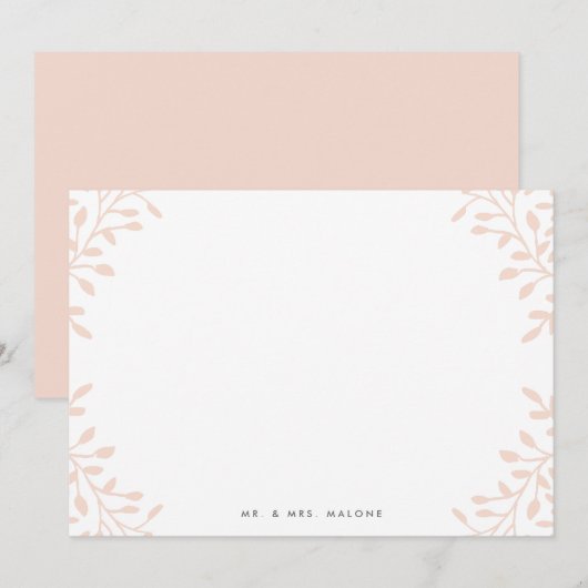 Secret Garden Wedding Stationery - Blush Notitiekaartje (Voorkant / Achterkant)