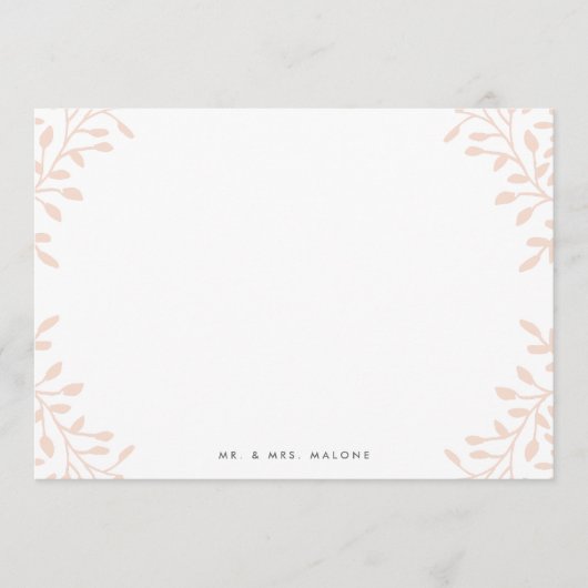 Secret Garden Wedding Stationery - Blush Notitiekaartje (Voorkant)