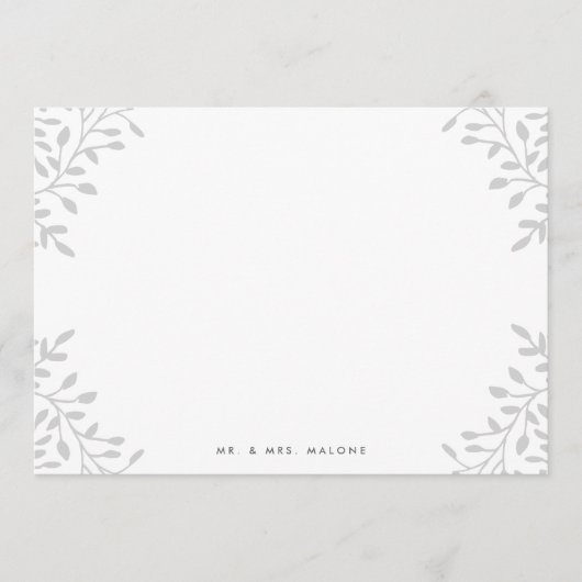 Secret Garden Wedding Stationery - Grijs Notitiekaartje (Voorkant)
