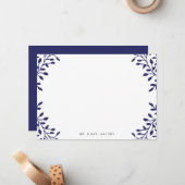 Secret Garden Wedding Stationery - marine Notitiekaartje (Voorkant / Achterkant in situ)