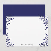 Secret Garden Wedding Stationery - marine Notitiekaartje (Voorkant / Achterkant)