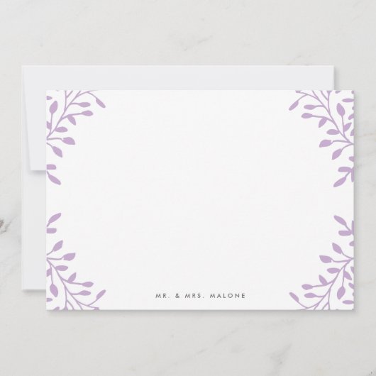 Secret Garden Wedding Stationery - Orchid Paars Notitiekaartje (Voorkant)
