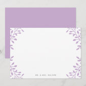 Secret Garden Wedding Stationery - Orchid Paars Notitiekaartje (Voorkant / Achterkant)
