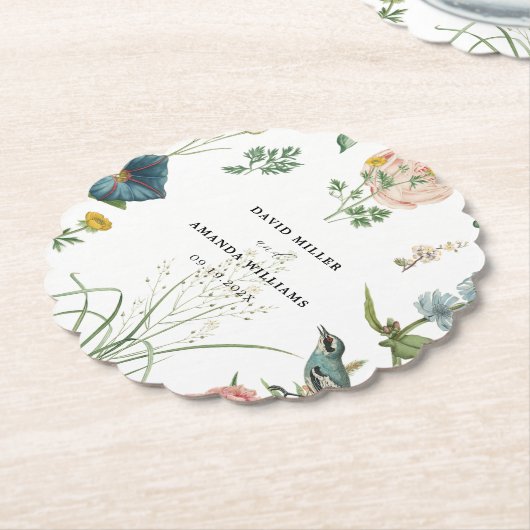 Secret Garden Wildflower Lijst Kartonnen Onderzetters (Gekanteld)