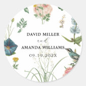 Secret Garden Wildflower Lijst Ronde Sticker (Voorkant)