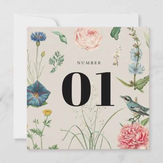 Secret Garden Wildflower Lijst Tafelnummer (Voorkant)
