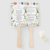 Secret Garden Wildflowers Bruiloft Lijst Handwaaier (Voorkant en achterkant)