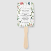 Secret Garden Wildflowers Bruiloft Lijst Handwaaier (Voorkant)