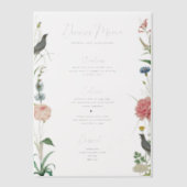 Secret Garden WildFlowers Lijst bruiloft Menu Vellum Uitnodigingen (Voorkant)