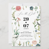 Secret Garden WildFlowers Lijst Save The Date Kaart (Voorkant)