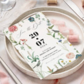 Secret Garden WildFlowers Lijst Save The Date Kaart