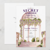 Secret Garden Wisteria  Gazebo Bruidsshow Kaart (Voorkant / Achterkant)