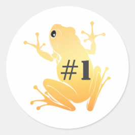 Secret Heart "#1" Gold Flying Frog Classic Ronde Sticker