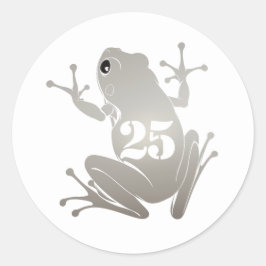 Secret Heart "25" Silver Anniversary Flying Frog Ronde Sticker