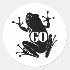 Secret Heart "GO" Flying Frog Classic Ronde Sticker
