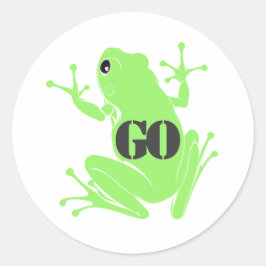 Secret Heart "GO" Green Flying Frog Classic Round Ronde Sticker