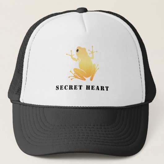 Secret Heart Gold Frog Custom Text Trucker Pet (Voorkant)