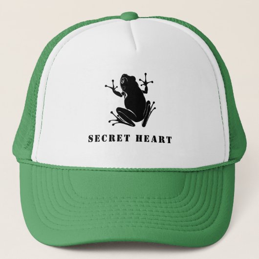 Secret Heart Vintage Frog Custom Text Trucker Pet (Voorkant)