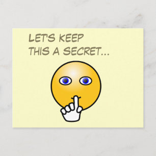 Secret hush emoticon surprise party uitnodiging briefkaart