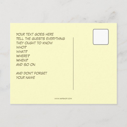 Secret hush emoticon surprise party uitnodiging briefkaart (Achterkant)