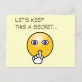 Secret hush emoticon surprise party uitnodiging briefkaart (Voorkant)