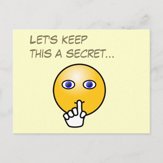 Secret hush emoticon surprise party uitnodiging briefkaart (Voorkant)
