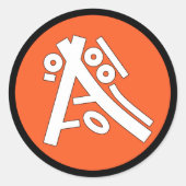 Secret ideographs (cool exotic symbols) 6b ronde sticker (Voorkant)