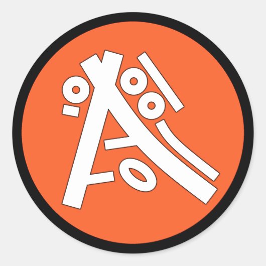 Secret ideographs (cool exotic symbols) 6b ronde sticker (Voorkant)