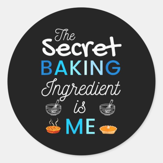 Secret Ingredient Is Me Funny Retro Cooking Baking Ronde Sticker (Voorkant)