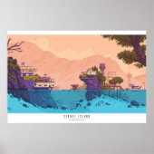 Secret Island Pixel art diorama Poster (Voorkant)