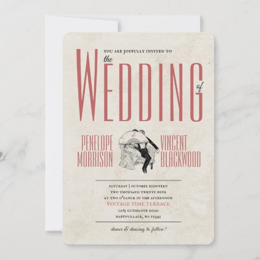 Secret Kiss Wedding Invitation Kaart (Voorkant)