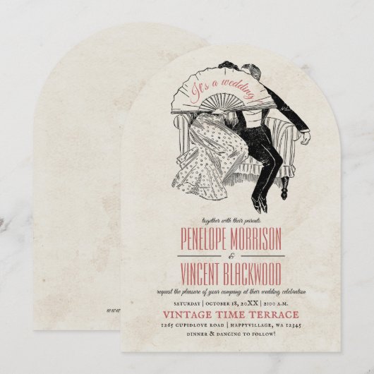 Secret Love Wedding Invitation Kaart (Voorkant / Achterkant)