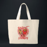 Secret Lovers Taco and Fries Cartoon Slogan Grote Tote Bag<br><div class="desc">A funny secret lovers taco and French fry cartoon art Mexican American food staple fast food combo humor taco with fry fast food combo humor slogan design deluxe carry all canvas tote bag. . Get a funny taco and fries totebag today.</div>