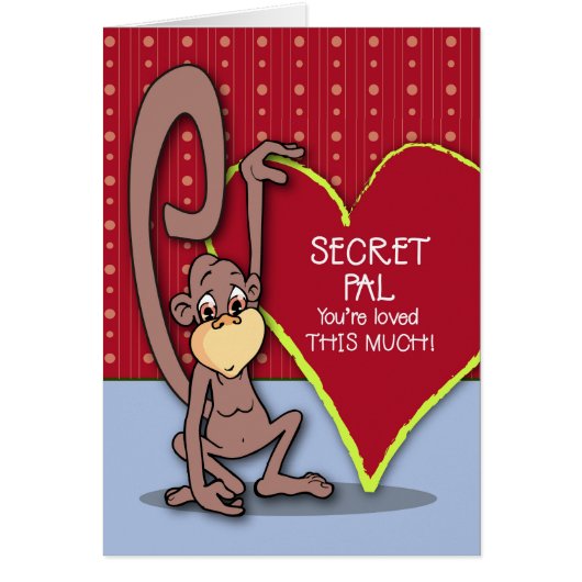 Secret Pal Cute Monkey op de Dag van de Valentijn (Voorkant)