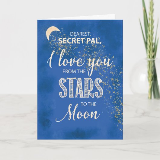 Secret Pal, liefde van sterren naar maan Night Sky Kaart (Voorkant)